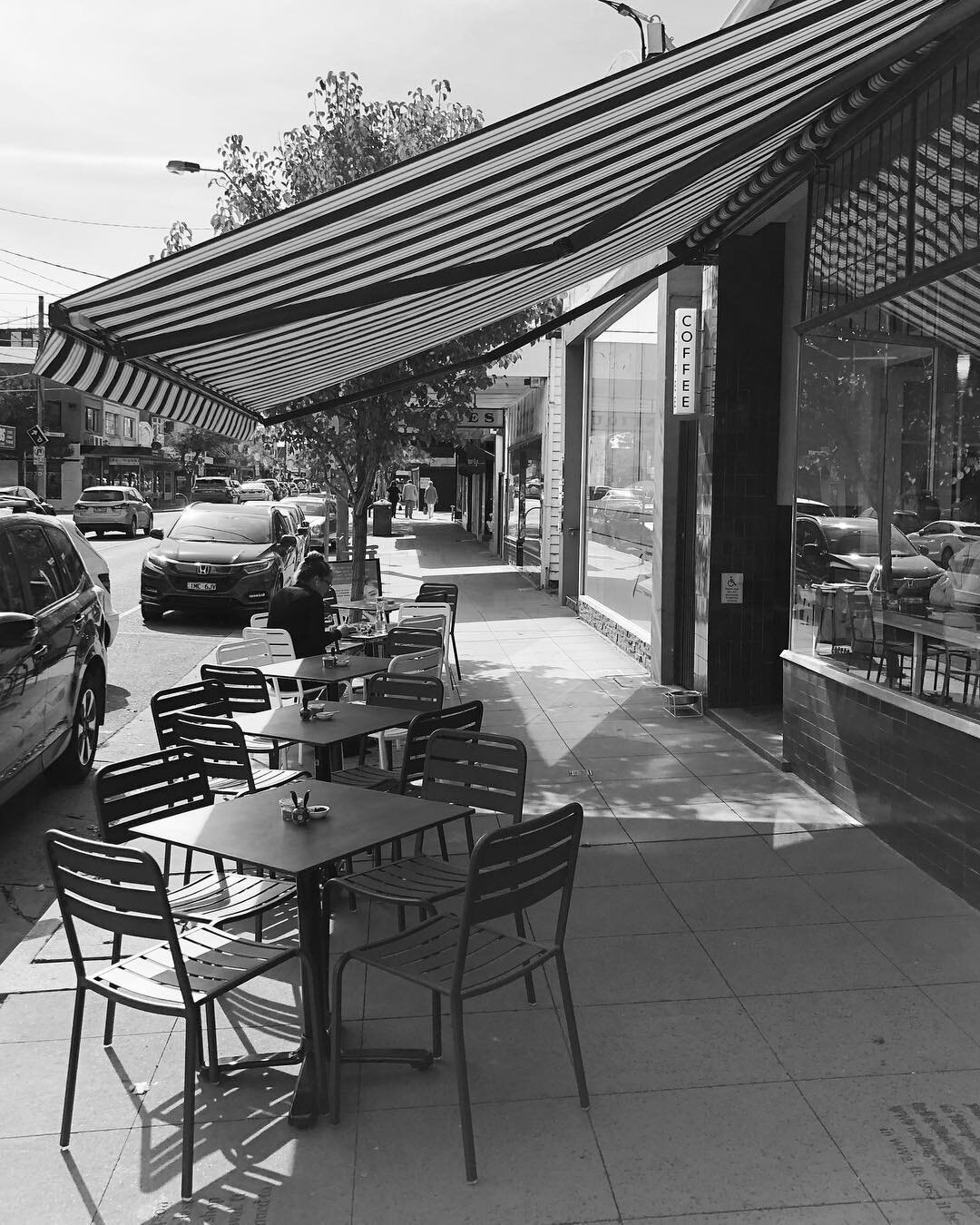 Our tables on the Hampton Street footpath